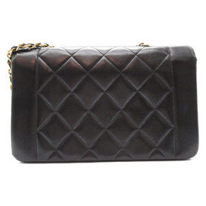 Chanel Shoulder Matelasse Chain Lambskin Diana Bag Black